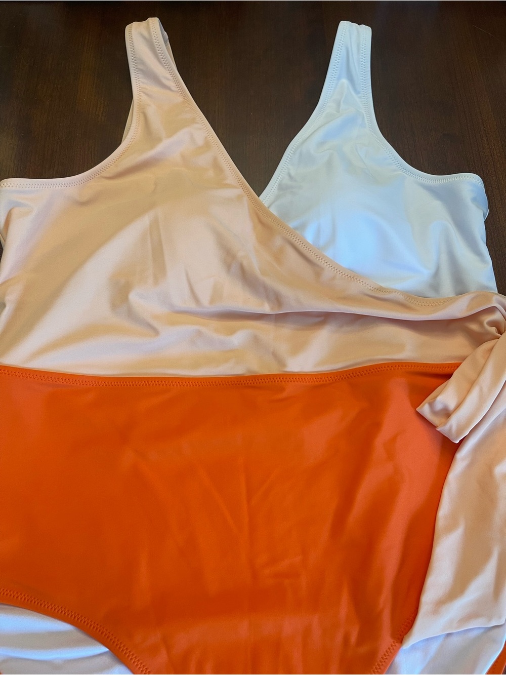 CUPSHE One Piece Swimsuit Wrap Color Block Tie Wrap NWT - Picture 6 of 13